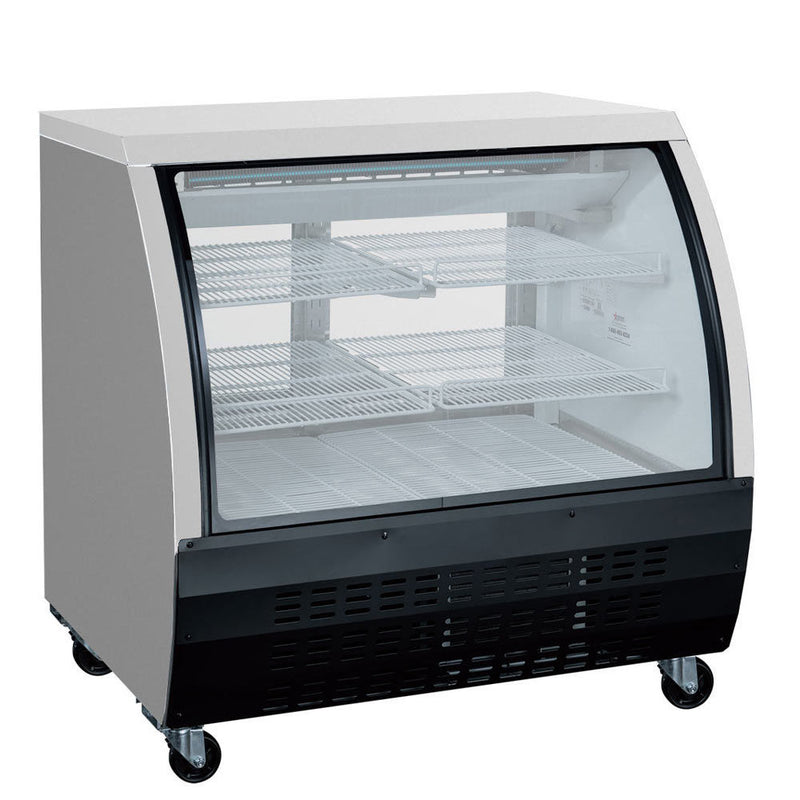 DC48-B 48" Black Curved Glass Refrigerated Deli Display Case