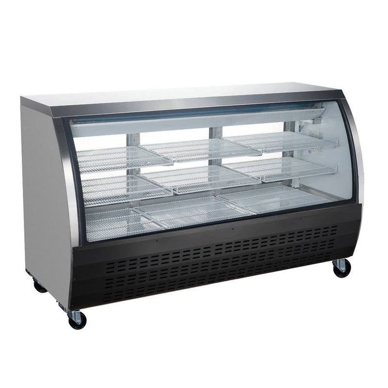 DC64-B 64" Black Curved Glass Refrigerated Deli Display Case