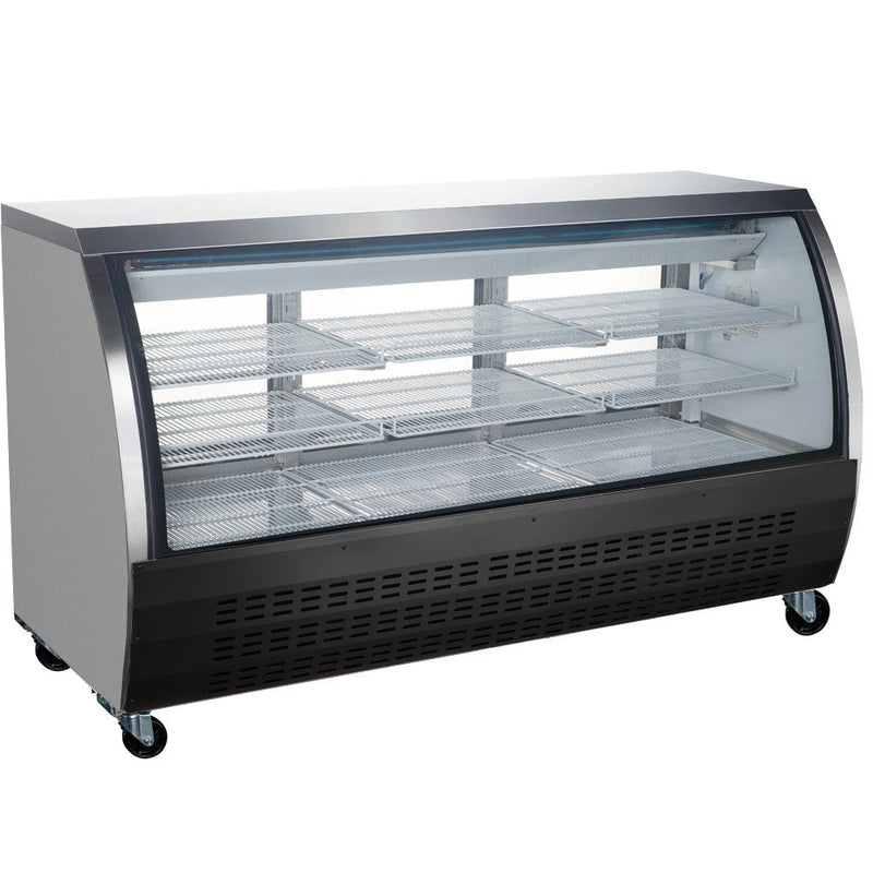 DC80-B 80" Black Curved Glass Refrigerated Deli Display Case