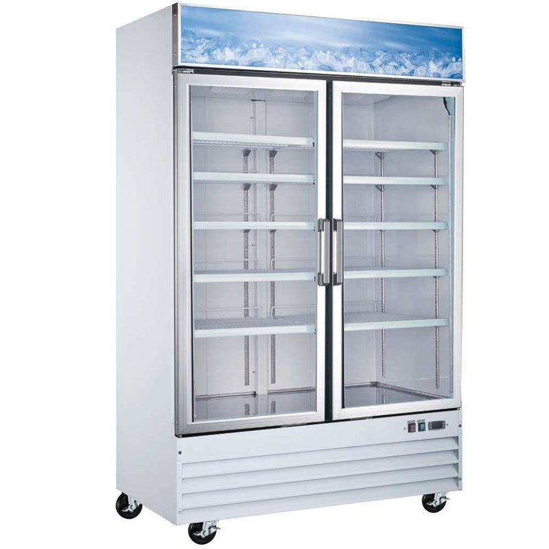 D53-W 53″ White Double Glass Merchandiser Freezer
