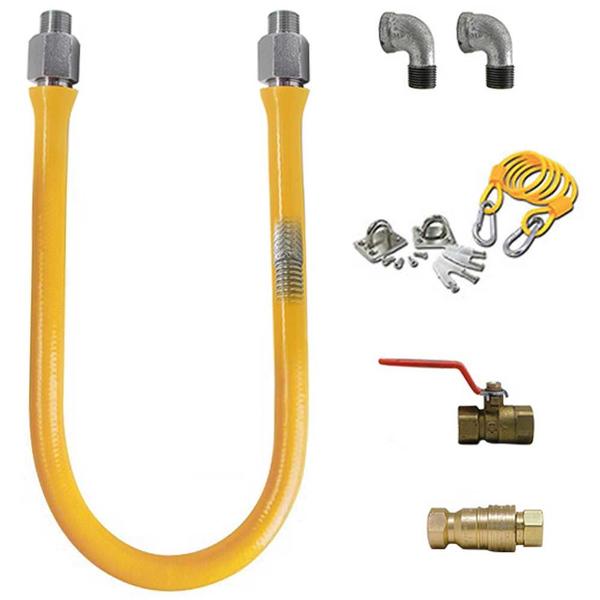 P-EFGC-034-48 3/4" x 48" Gas Hose Connector Kit with Quick Disconnect | NSF