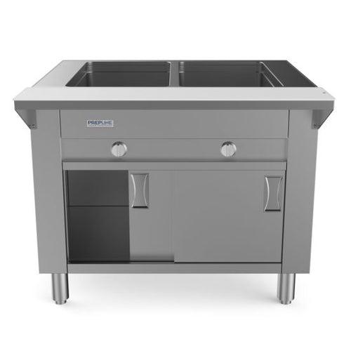 GSTC30-2S 32" Two Well Gas Hot Food Steam Table with Enclosed Base and Sliding Doors