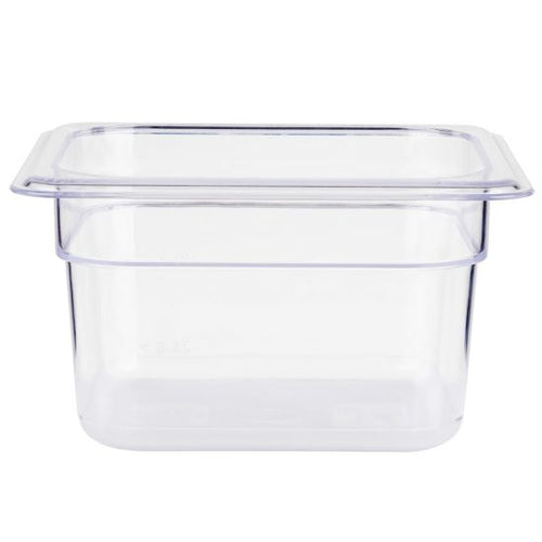 PPFP16-4 One-Sixth 1/6 Clear Polycarbonate Food Pan with 4" Depth