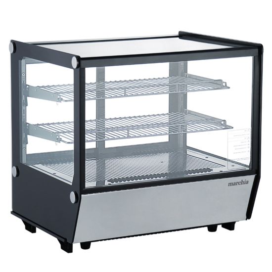 MDC120-ST 27” Refrigerated Display Case, Black Color, Straight Glass