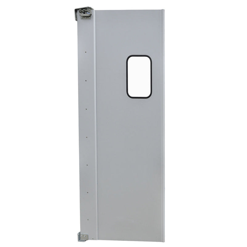 30" x 84" Single Aluminum Swinging Service Traffic Door with 9" x 14" Window