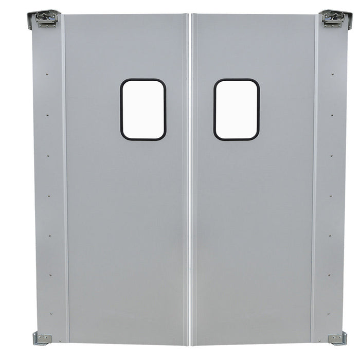 72" x 84" Double Aluminum Swinging Service Traffic Door with 9" x 14" Window