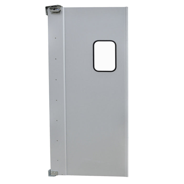 36" x 84" Single Aluminum Swinging Service Traffic Door with 9" x 14" Window