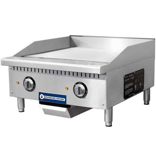 SR-EG24 24" Commercial Electric Thermostatic Countertop Griddle, 208-240V