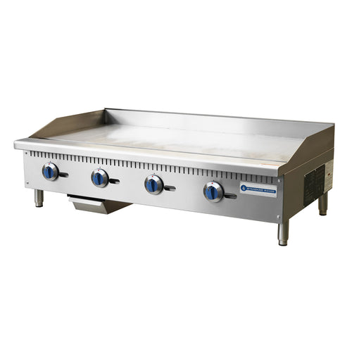 SR-G48-M 48" Commercial Countertop 4 Burner Gas Griddle with Manual Control - 120,000 BTU