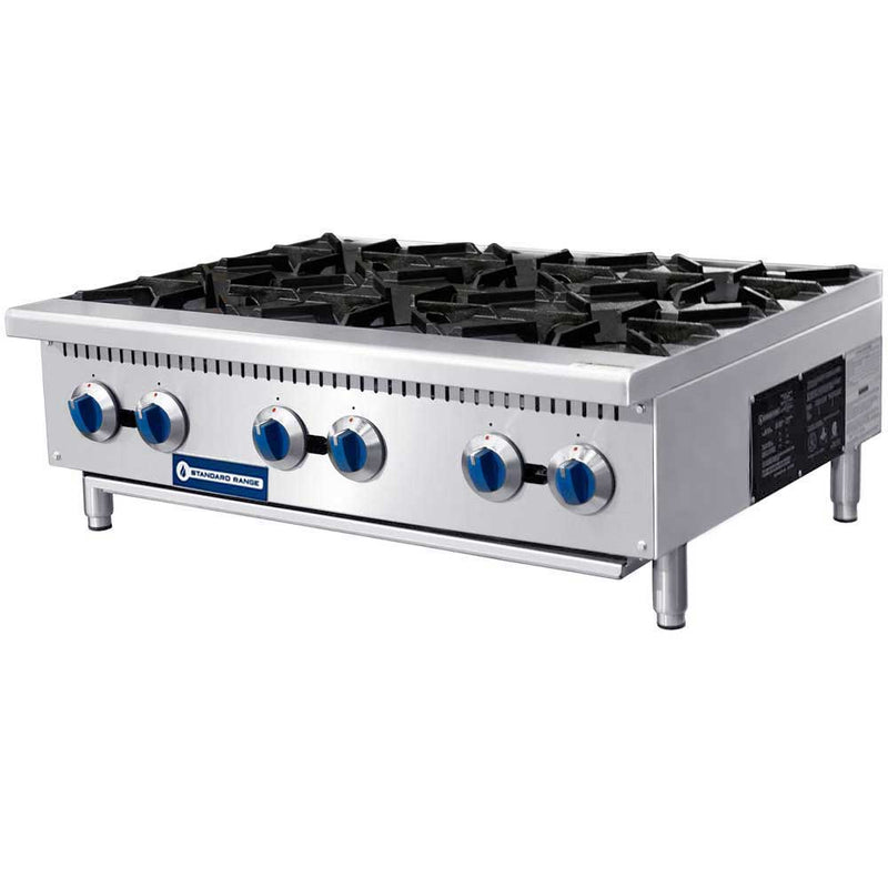 SR-HP36-M 36" Gas Hot Plate with 6 Burner - 50,000 BTU