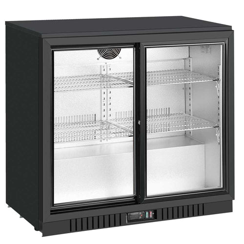 U-BB2 36" Countertop Two Sliding Door Merchandising Bar Cooler