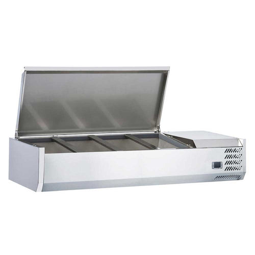 CTP48SS 48" Refrigerated 4 Pan Stainless Steel Top Cover Countertop Salad Bar