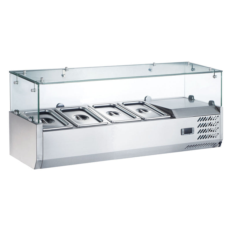 CTP48SG 48" Refrigerated 4 Pan Glass Top Cover Countertop Salad Bar