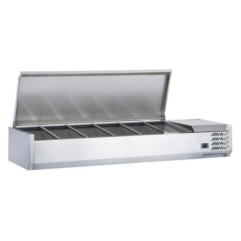 CTP60SS 60" Refrigerated 6 Pan Stainless Steel Top Cover Countertop Salad Bar
