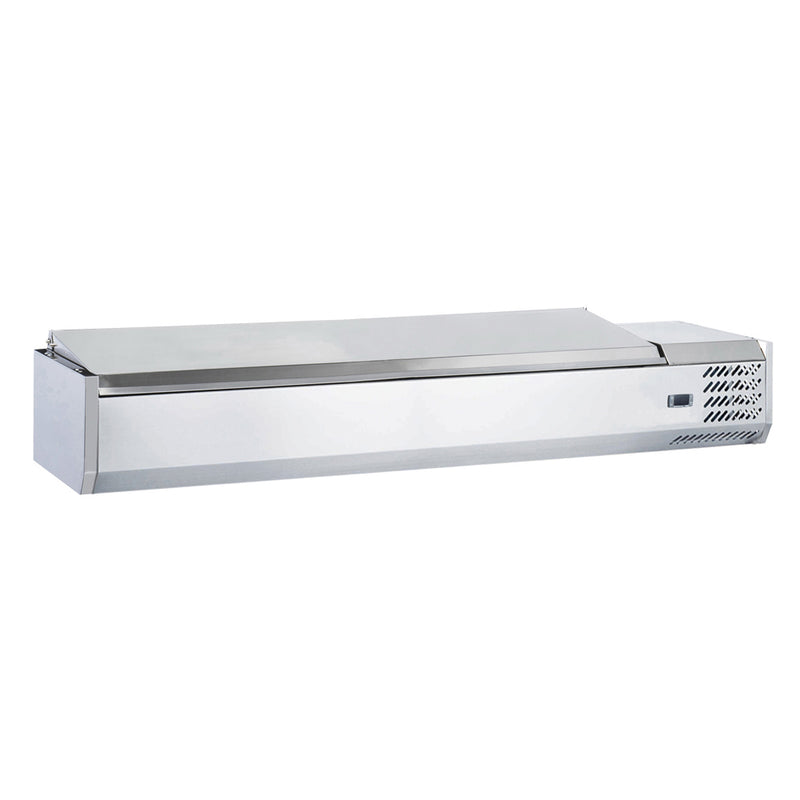 CTP70SS 71" Refrigerated 8 Pan Stainless Steel Top Cover Countertop Salad Bar