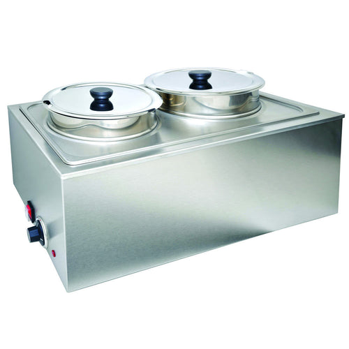PFW500NT Full-Size Electric Countertop Food/Soup Warmer with 2 Inserts and 2 Lids - 110V, 1200W